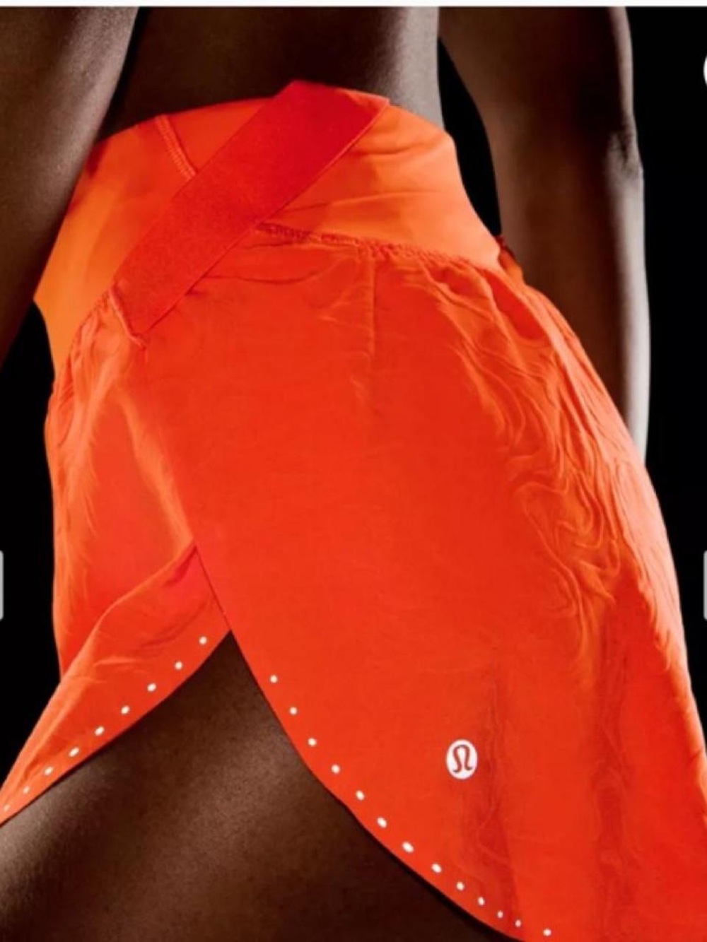 lululemon athletica Bright Orange Asymmetrical Athletic Shorts Size XL/TG